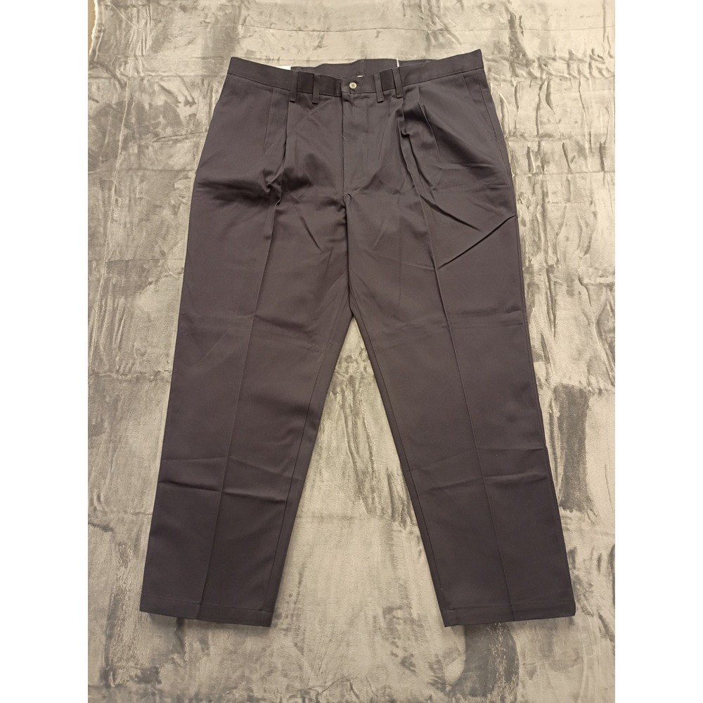 Lee Men Double Pleat Relaxed Fit Tapered Leg Pants Navy Size 44x30